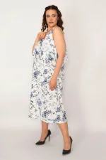 Kadın Kemik Göğüs Volanlı Askılı Elbise 65N33212