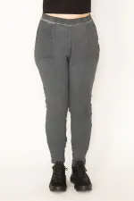 Kadın Füme Yıkamalı Pamuklu Kumaş Eşofman Alt 65N32327