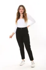 Kadın Büyük Beden Siyah 5 Cepli Likralı Kot Pantolon 65N37646