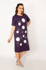 Kadın Kırmızı Ön Baskılı Viskon Elbise 65N33248