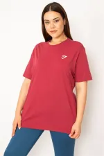 Kadın Bordo Bisiklet Yakalı Kısa Kollu Basic Bluz 65N33279