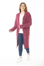 Kadın Büyük Beden Renkli Triko Kalın Hırka 65N37137