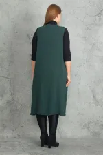 Kadın Gri Önü Bağcık Detaylı Astarsız Uzun Yelek 65N19823