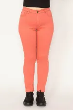 KADIN PEMBE YÜKSEK BEL 5 CEP PANTOLON