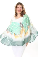 Kadın Büyük Beden Yeşil İçi Viskon Atletli Şifon Tunik 65N37912