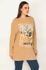 SWEAT-SHIRT IMPRIMÉ BEIGE POUR FEMME