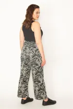 Kadın Kemik Yarım Astarlı Beli Lastikli Pantolon 65N32715