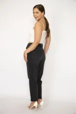 Kadın Büyük Beden Antrasit 5 Cepli Likralı Kot Pantolon