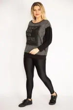 Kadın Siyah Baskı Detaylı İki Renkli Tunik 65N35209