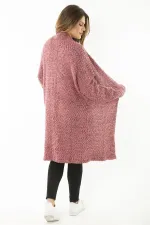 Kadın Büyük Beden Renkli Kalın Triko Hırka 65N37173