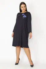 Kadın Haki Nakış Ve Payet Detaylı Uzun Kollu Elbise 65N28729