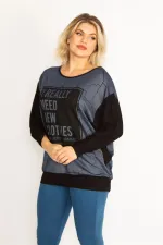 Kadın Siyah Yarasa Kol Ön Detaylı Tunik 65N34638