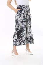 Kadın Büyük Beden Renkli Beli Lastikli Yan Cepli Desenli Pantolon 65N37842