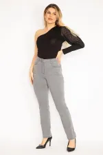 Kadın Gri 5 Cepli Likralı Kot Pantolon 65N35151