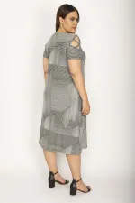 Kadın Gri Omuz Detaylı Elbise 65N26571