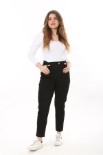 Kadın Büyük Beden Siyah 5 Cepli Likralı Kot Pantolon 65N37646