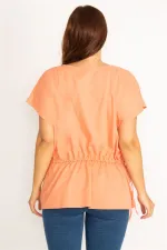 Kadın Oranj Tünel Bağcıklı Düşük Kollu Tunik 65N34793