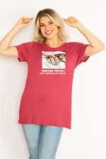 Kadın Gül Kurusu Dijital Baskılı Bluz 65N34685