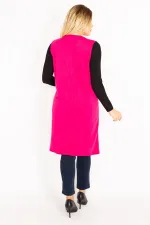 Kadın Fujya Ön Düğmeli Uzun Yelek 65N35012