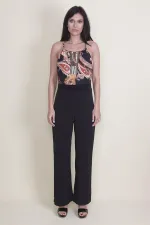 KADIN SİYAH ÖN DETAYLI TULUM