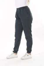 Kadın Büyük Beden Füme Bel Ve Paça Lastikli Likralı 4 Cepli Kot Pantolon 65N37827