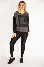 Kadın Siyah Baskı Detaylı İki Renkli Tunik 65N35209