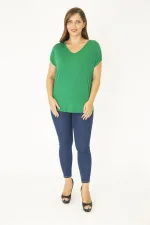 Kadın Bej Omuz Dekolteli İnci Detaylı Viskon Tunik 65N15453