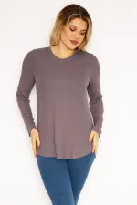 Kadın Lila Likralı Kaşkorse Bluz 65N35177