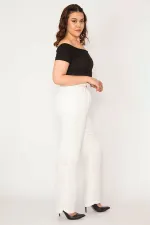 PANTALON EN SATIN DOUBLÉ POUR FEMME AVEC ÉLASTIQUE À LA TAILLE ET DESIGN DÉTAILLÉ À ÉPAULET D20/15