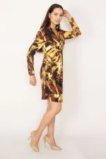 ÖNÜ  VE KOLU DETAYLI ELBİSE 26A23009