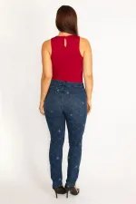 Kadın Lacivert Likralı 5 Cep Kot Pantolon 65N34535