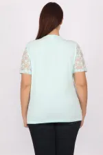 Kadın Beyaz Pamuklu Kumaş Dantel Detaylı Bluz 65N20711