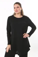 Kadın Büyük Beden Siyah Bluz Pantolon Takım 65N37701