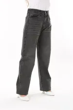 Kadın Büyük Beden Antrasit Yüksek Bel 5 Cepli Kot Pantolon 65N37745