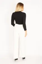 Kadın Kemik Rahat Kesim Yırtık Detaylı Likralı 5 Cep Kot Pantolon 65N35267