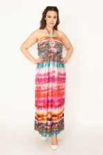 ROBE POUR FEMME BRODÉE DE PIERRES COLORÉES AVEC CRAVATE