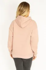 Kadın Pudra 3 İplik İçi Şardonlu Sweatshirt 65N35068