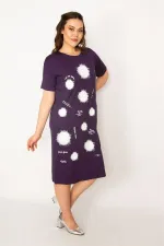 Kadın Kırmızı Ön Baskılı Viskon Elbise 65N33248