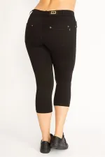 Kadın Lacivert Ön Süs Ve Arka Cepli Tayt  65N34639