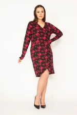 WOMEN'S BLACK SKIRT WRAPPED DRESS