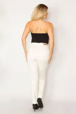 Women's White Lycra 5 Pocket Jeans 26A34294