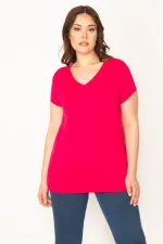 KADIN FUJYA V YAKALI KISA KOLLU BLUZ