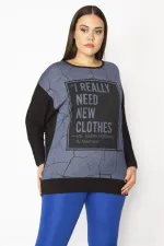 Kadın Siyah Yarasa Kol Ön Detaylı Tunik 65N29491