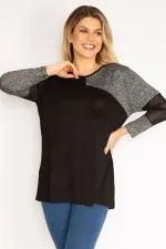 Kadın Siyah Sim Detaylı Bluz 65N35187