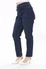 Kadın Büyük Beden Yüksek Bel Dar Paçalı Likralı Kot Pantolon 65N38091