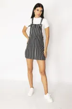 ROBE MANNEQUIN COURTE À RAYURES BLEU MARINE POUR FEMME