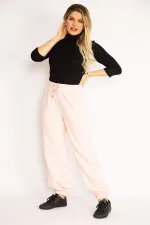 Kadın Pembe İçi Şardonlu 3 İplik Eşofman Alt 65N35102