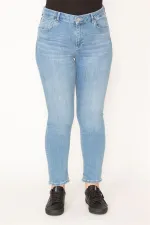 KADIN MAVİ 5 CEP LİKRALI SLİM FİT JEAN PANTOLON