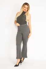 Kadın Siyah Piyedepul Desenli Pantolon 65N35111