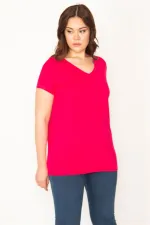 KADIN FUJYA V YAKALI KISA KOLLU BLUZ